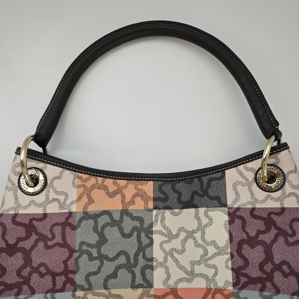 TOUS Kaos Cuadrados Orange Brown Colored One Shoulder Bag - Picture 5 of 17